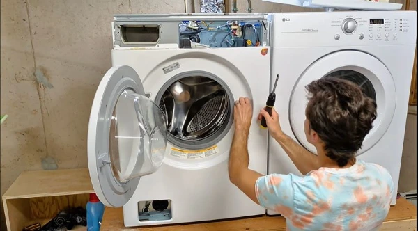 Top-load washing machine with hard water mineral buildup in Abilene, TX